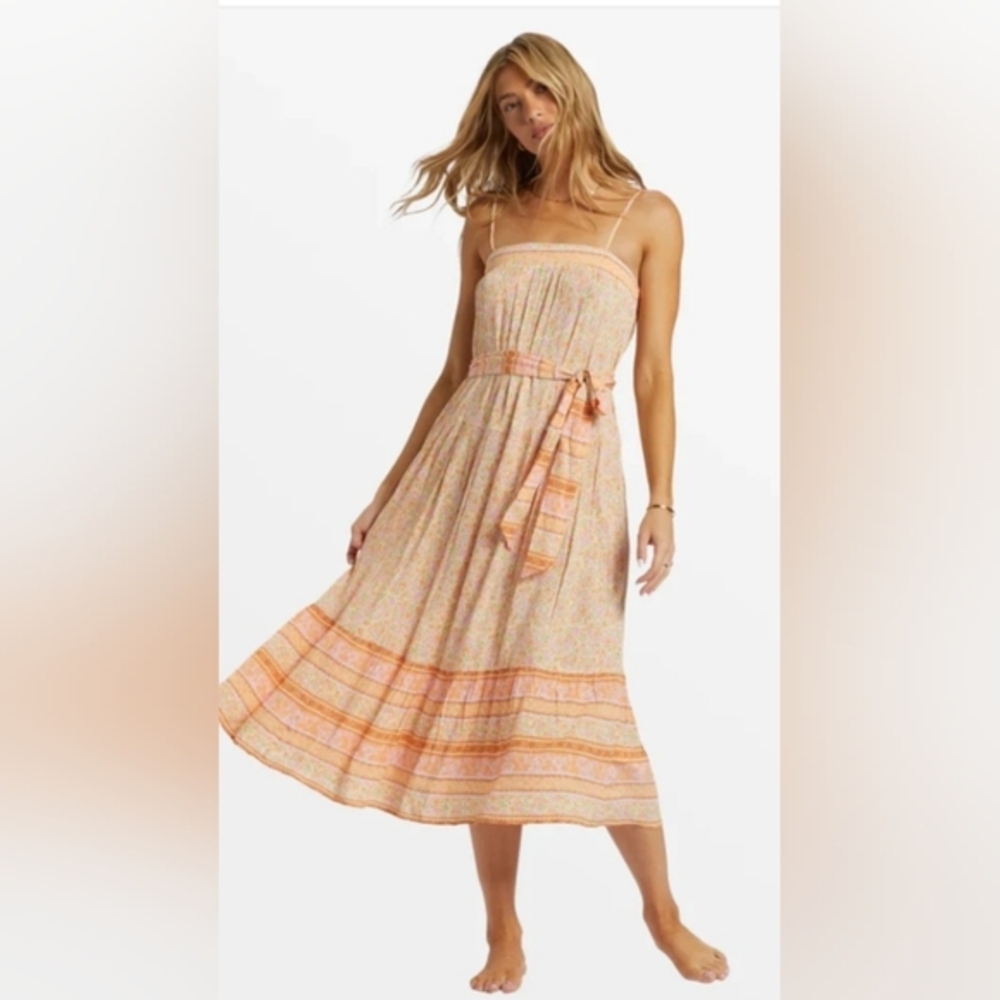 Billabong Wish For You floral boho belted sun Dress size‎ XS brand new